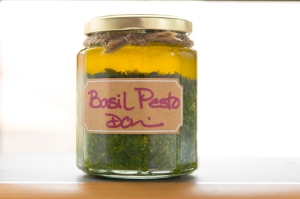 Basil Pesto Preserve by Dena Ferreira, Photo by Jason Homa Photography